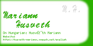 mariann husveth business card